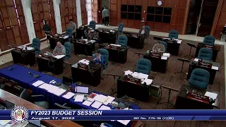 36th Guam Legislature FY2023 Budget Session - August 17, 2022 AM