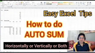 How to do Horizontal or Vertical Auto Sum in Microsoft Excel