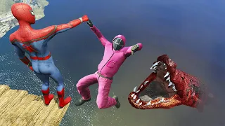 GTA 5 Water Ragdolls | SPIDERMAN VS ALLIGATOR-SPIDER Jumps/Fails (Euphoria Physics) Ep.86