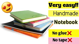 Handmade notebook|Mini notebook|How to make notebook without glue|Notebook making at home|No glue