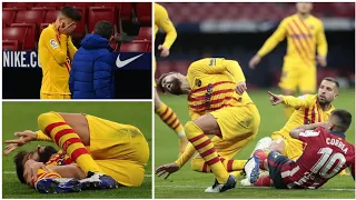 Gerard Pique Knee Injury • Fc Barcelona vs Atletico Madrid #PiqueInjury