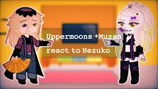 Uppermoons+ Muzan react to nezuko/Высшие Луны+Мудзан реагируют на незуко