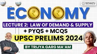 Lecture 2:Law of Demand & Supply +PYQs + MCQs final | Economy | By Trijya Garg Ma'am | UPSC Pre 2024