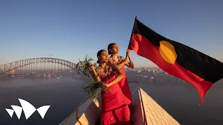 First Nations dancers fly the Aboriginal flag on Sydney Opera House | Dance Rites 2019