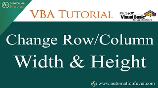 Change Row/Column Width & Height in VBA | Excel VBA Tutorial in Hindi