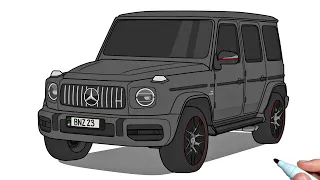 How to draw a MERCEDES G63 AMG 2022 | Drawing Mercedes-Benz g63 w464 Suv car step by step