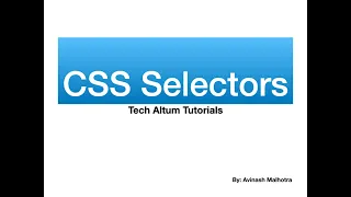 CSS Introduction | Css Selectors
