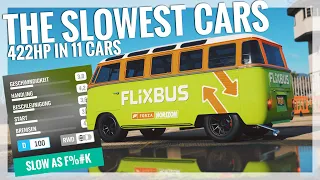 Forza Horizon 4 | The Slowest Cars ! +How Fast Can They Get? WORLDS SLOWEST DRAG RACES