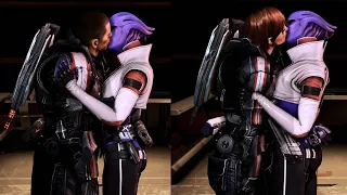 Mass Effect Legendary Edition: Aria Kiss Male Shepard Vs Female Shepard