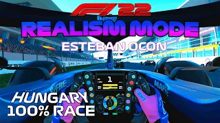 F122 Realism Mode - Esteban Ocon - Hungary [100% Race + Cockpit + No Assists+ No HUD]
