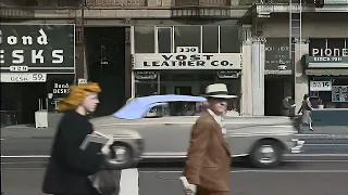 Los Angeles 1940s, Spring Street [60fps, Remastered] w/sound design added