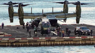 U.S. President JOE BIDEN Helicopters "Marine One" & MV-22 Ospreys in NEW YORK