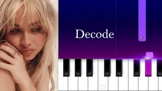 Sabrina Carpenter - decode  | Piano Tutorial