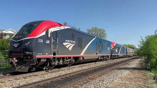 Amtrak Empire Builder Trains in Glenview, Illinois (5/6/24)