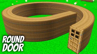 I found a ROUND DOOR in Minecraft ! What's INSIDE the LONGEST DOOR ?