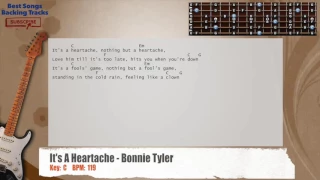 🎸 It's A Heartache - Bonnie Tyler Guitar (LOW STRUM) Backing Track with chords and lyrics