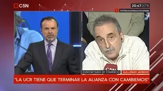 Guillermo Moreno con Gustavo Sylvestre desde Garin  C5N  16/04/19