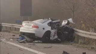 The horrifying aftermath of a crash that kills 6 after car drives wrong way on German motorway