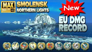 Cruiser Smolensk: EU RECORD, 447k on map Northern Lights - World of Warships