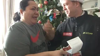 Mother of 5, whose husband suddenly died, sobs after surprises from Secret Santa & David Archuleta