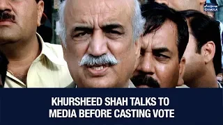 Khursheed Shah talks to media before casting vote | SAMAA TV