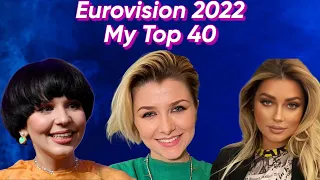 Eurovision 2022 - My Final Top 40 (Before Rehearsals)