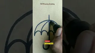 Very easy to draw Umbrella. ☔#shorts #10Kdrawing#tonniartandcraft #art #youtubeshorts #satisfying