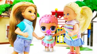 Видео куклы Барби и Лол Сюрприз. Челси и Штеффи - Лучшие Подружки! Весёлые игры для девочек.