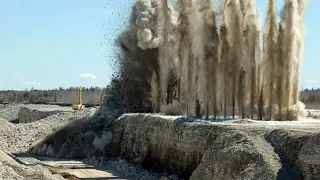 Awesome Earth-movers, Dangerous Mining Blast Process - The Working Safety With High Level