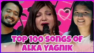 Top 100 Songs Of Alka Yagnik | Random 100 Hit Songs Of Alka Yagnik | REACTION