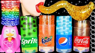 ASMR RAINBOW DRINKS *BOBA TEA PUSH POP JELLY, CANDY, FROG EGGS, BIRD GLASS, 신기한 물 먹방 EATING SOUNDS