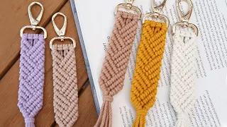 [SUB] Macrame keychain tutorial  마크라메 키링 키체인 만들기