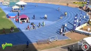 Spalding's Chadoye Dawson beats KC's Rochester wins Boys U20 1500m FINAL - 2014 CARIFTA Trials - SX