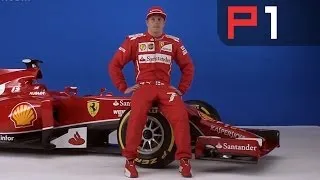 Kimi Raikkonen & new Ferrari F14-T at 2014 car launch