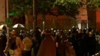 Loud bangs outside US courthouse in Portland