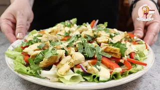 САЛАТ с КУРИЦЕЙ КАРРИ и ХРУСТЯЩИМИ ОВОЩАМИ / Chicken Salad With Curry Dressing