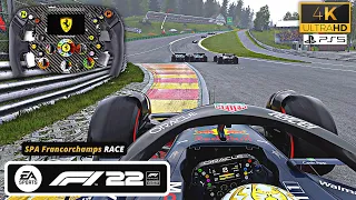 Racing RED BULL RB18 with FERRARI Wheel | F1 22 PS5 Gameplay | Thrustmaster Ferrari SF1000 [4K]