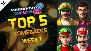 TOP 5 Split-second WINS & COMEBACKS  | Mario Kart 8 Deluxe Nintendo Switch | Week 1 | #tcgam1ng