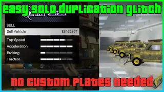 SOLO DUPLICATION GLITCH (CLEAN CARS) NO CUSTOM PLATES NEEDED! SOLO CAR DUPE GTA 5 ONLINE!