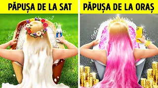 BARBIE DE LA ORAȘ vs BARBIE DE LA SAT | Începe provocarea artistică supremă, marca 123 GO! FOOD