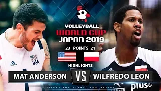 Matthew Anderson VS Wilfredo Leon | USA vs Poland | Highlights | Men's Volleyball World Cup 2019