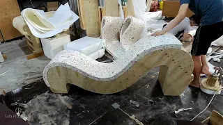 Production process of the M-shaped tantra love chair | A handcrafted tantra sofa for couples