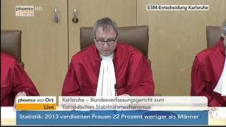 Urteil des BVerfG zum Euro-Rettungsschirm ESM am 18.03.2014