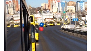 Колонна новых автобусов для Саранска растянулась на километр