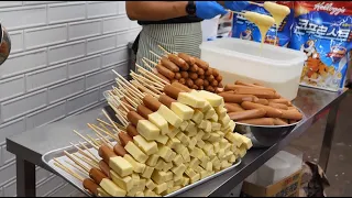 역대급 바삭함! 광장시장 점보 소시지 치즈 핫도그, 쇼콜라 핫도그 / Jumbo Sausage Cheese, Chocolat  Hot Dog / Korean street food