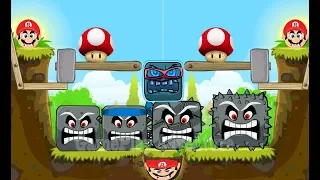 RED BALL 4 - ALL 5 THWOMP BOSSES Fight Together with Mario Ball ( New Mashup )