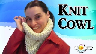 Easy Knit Cowl for Beginners Pattern & Tutorial