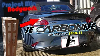 '16 MAZDA MX-5 ND BODY MODS - UNBOXING & INSTALLATION CARBONMIATA Coffre/Ducktail Carbone ! ["Mia"]