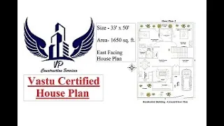 33 X 50- 3 BHK House Plan || Ground Floor Plan- 2
