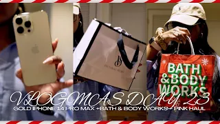 VLOGMAS DAY 23|UNBOXING IPHONE 14 PRO MAX + AMAZON FINDS + BATH&BODY WORKS & PINK HAUL|CHARVAUNSHANA